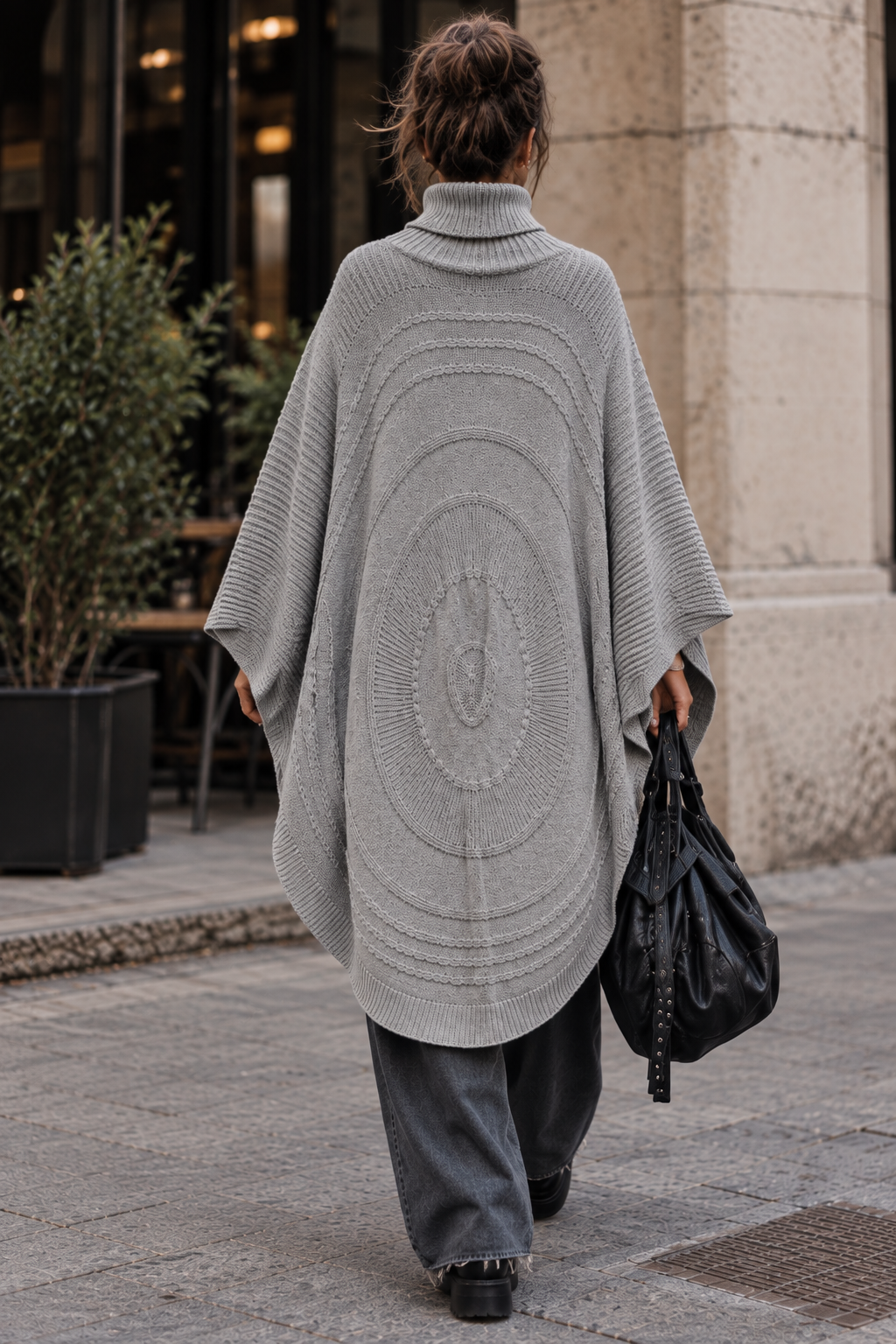 COCOON PONČO – SVETLO SIV - Image 3