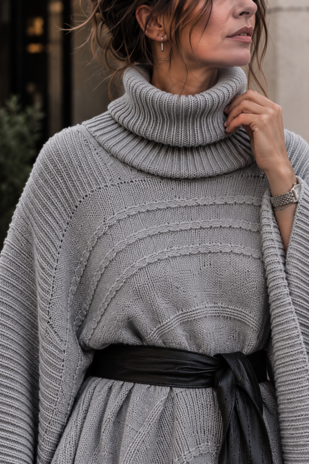 COCOON PONČO – SVETLO SIV - Image 5