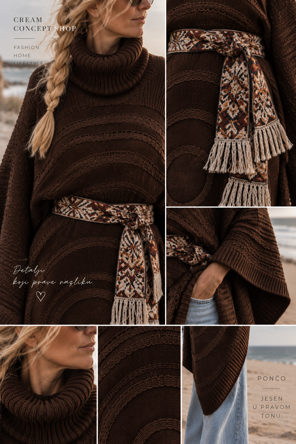 COCOON PONČO – BRAON - Image 3