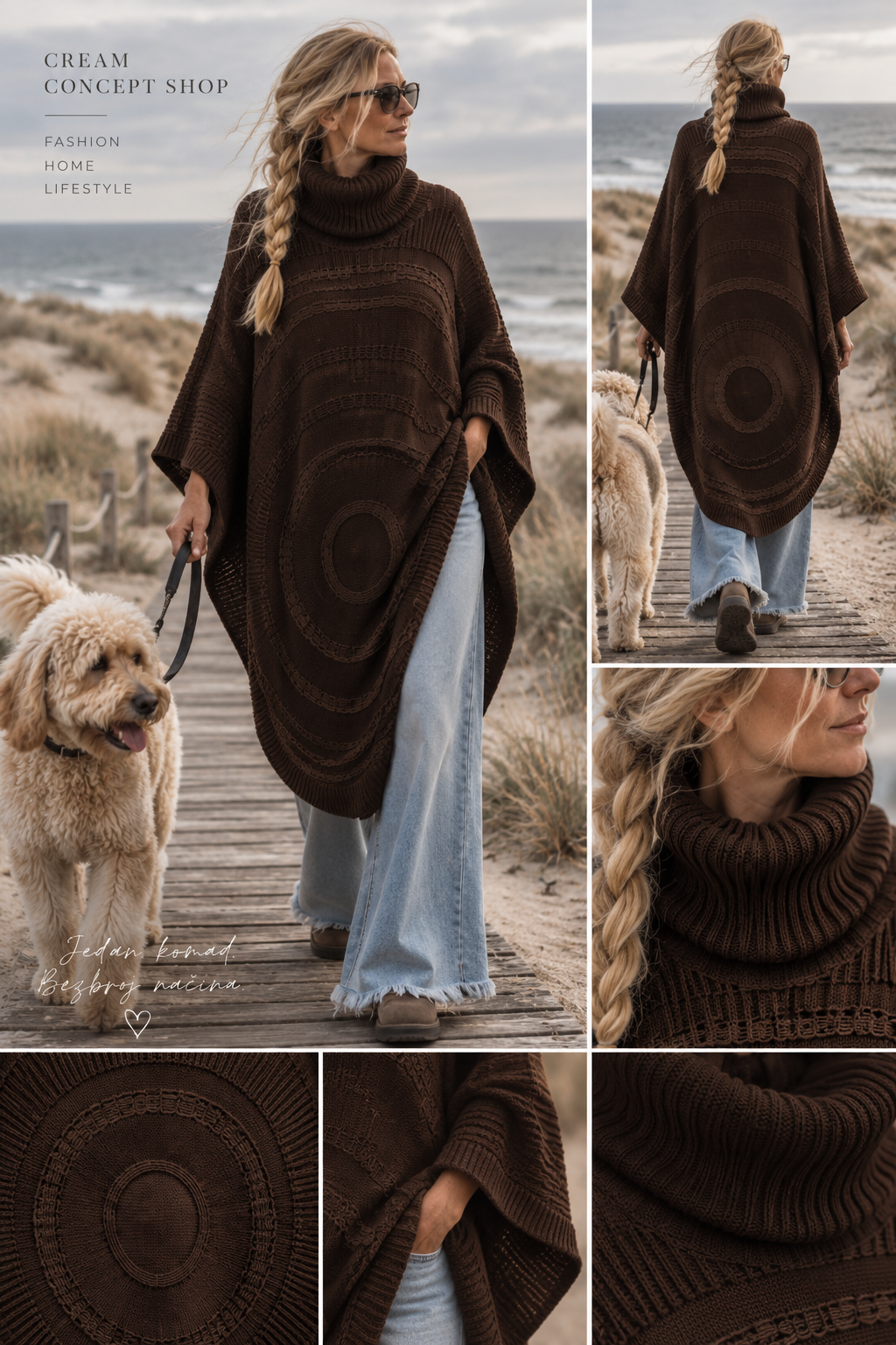 COCOON PONČO – BRAON - Image 4