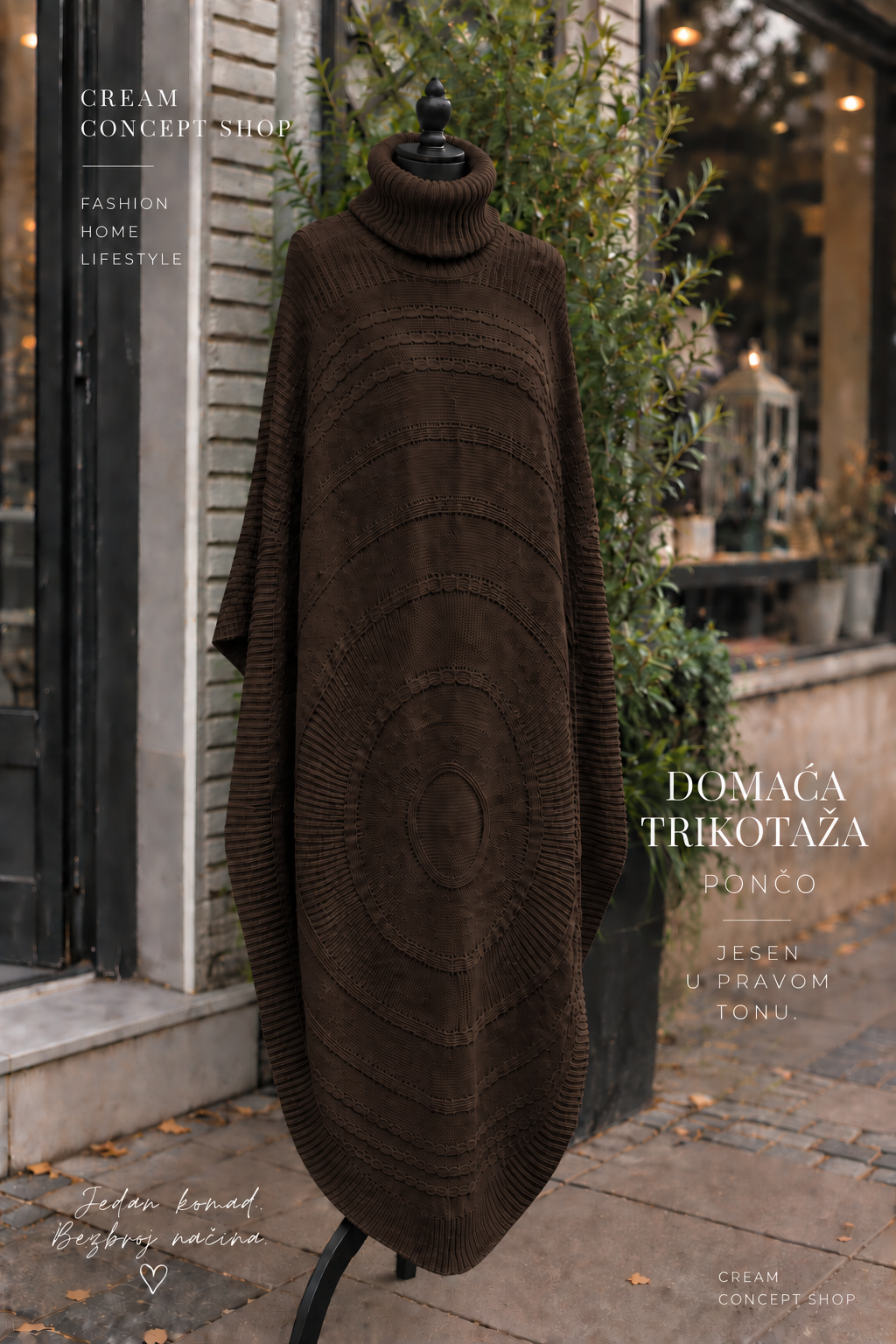 COCOON PONČO – BRAON - Image 5