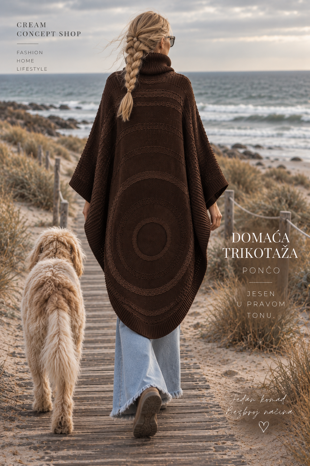 COCOON PONČO – BRAON - Image 2