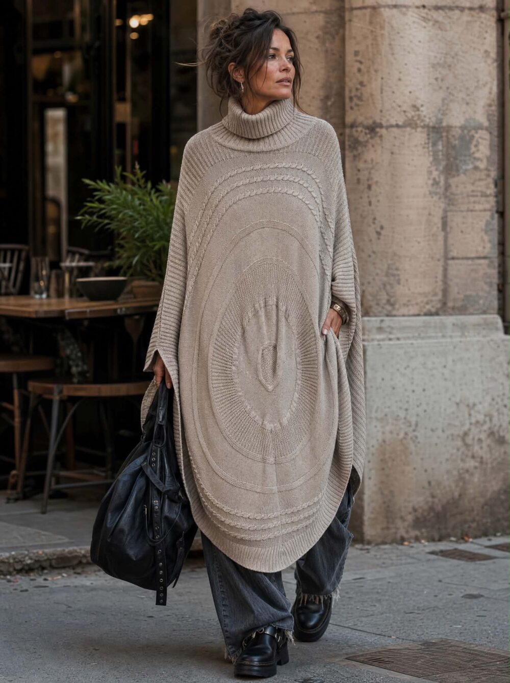 COCOON PONČO – BEŽ