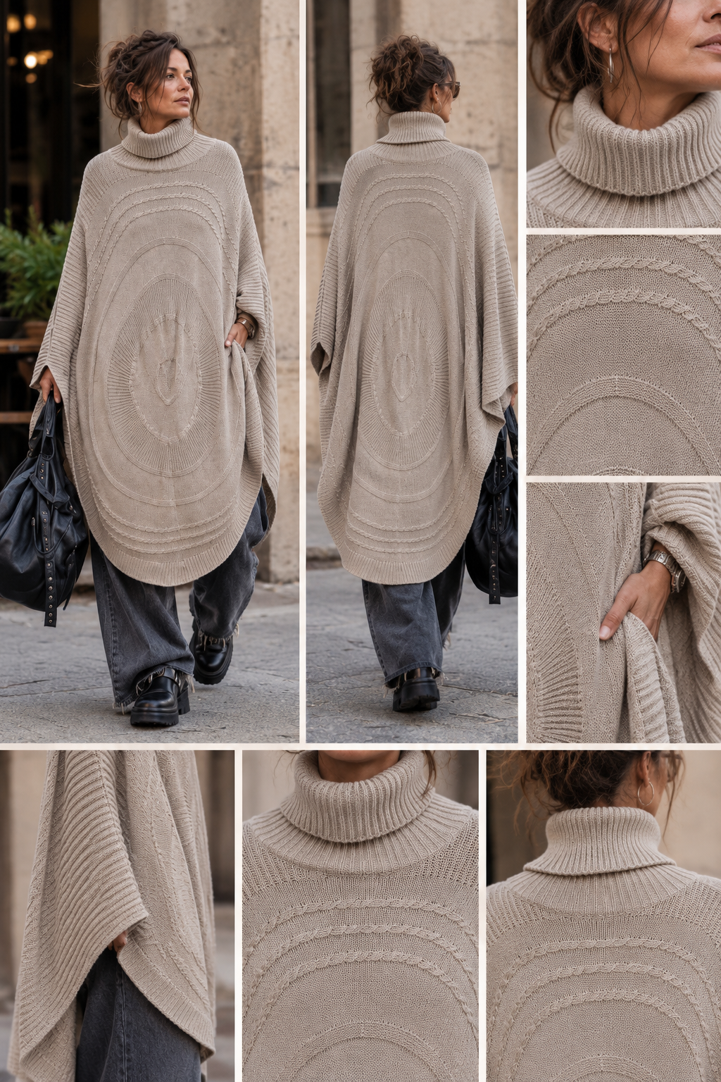 COCOON PONČO – BEŽ - Image 5